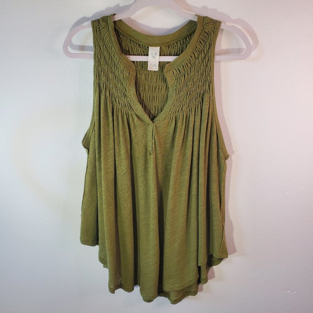 We the Free olive ruched tank top tunic S soft boho